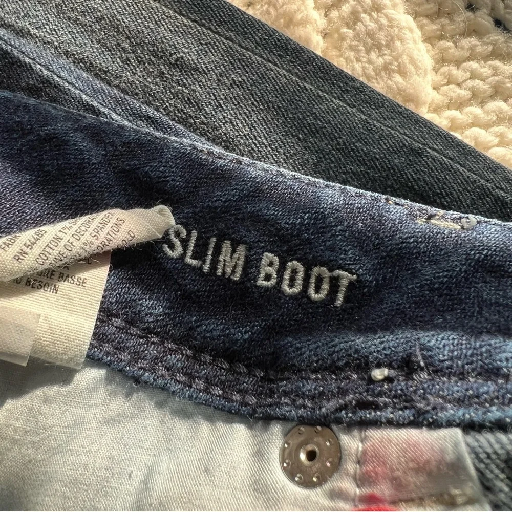 American Eagle Mid Rise Waisted Slim Boot Dark Wash Jeans Sz 12
